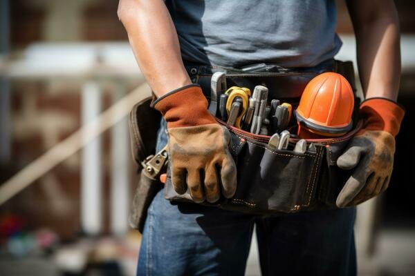 handyman-with-tools-belt-detail-of-man-hands-holding-work-gloves-and-wearing-tool-kit-on-waist-generative-ai-photo